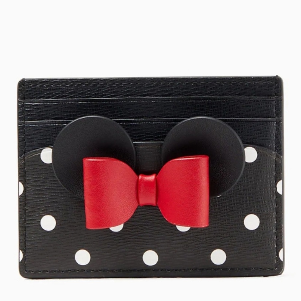 Black Polka Dot Card Holder with Red Bow